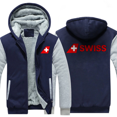 SWISS AIRLINES JACKETS FLEECE SWEATSHIRT